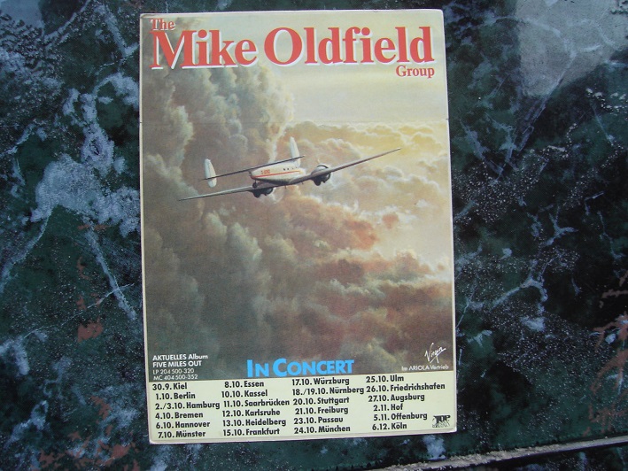 Mike Oldfield Five Miles Out sticker.
